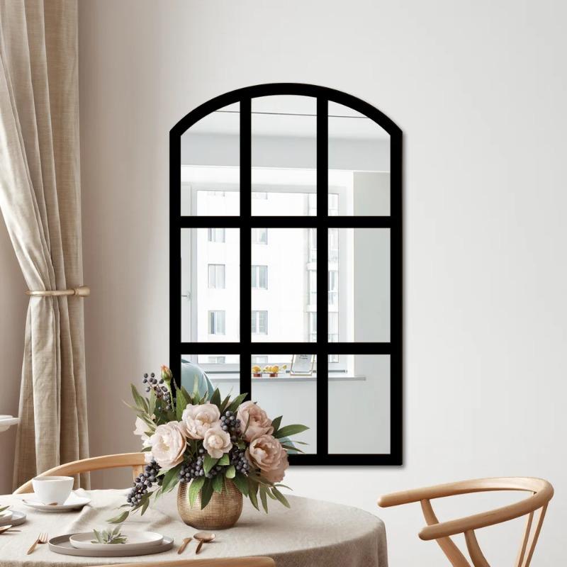 Background Art Wall Decor Stickers Imitation Window Arch Design Acrylic Mirror Wall Sticker Self-adhesive Home Living Room