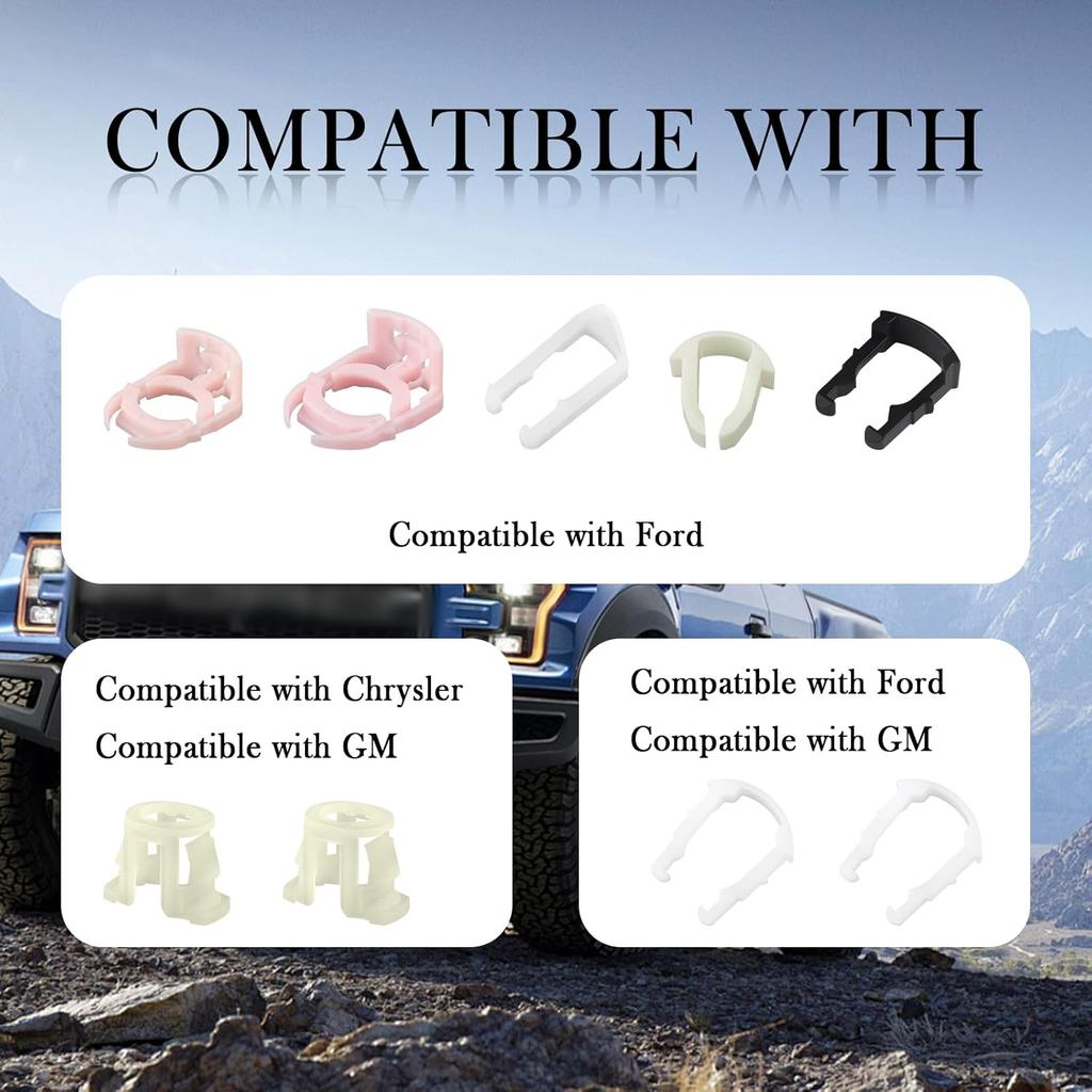 70PCS Car Fuel Line Clips Replacement OEM 937407187/21992748,7 Types Sizes 5/16" And 3/8" Fuel Line Clamp Kit Compatible With Ford Chrysler