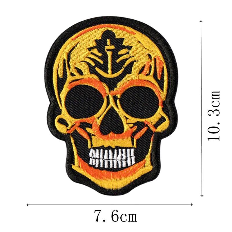 Handmade Punk Skull Embroidered Patches for Clothing, Shoes, Hats, and Bags