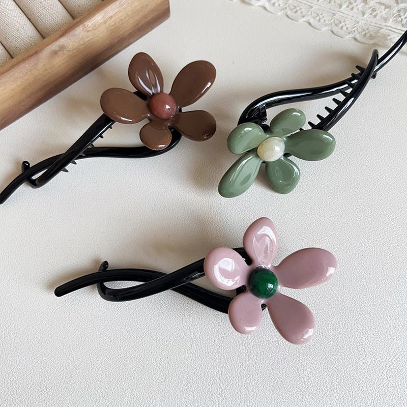 Hairpin Flower Bead Twisted Clip Frog Buckle Hair Styling Tool Line Grab Clip Hair Accessories Hair Clip Ponytail Clip Women