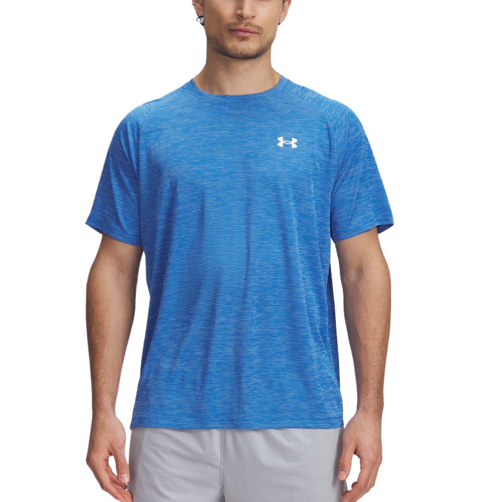 

Under Armour Tech Textured Fashion Simple Trendy Short Sleeve T-Shirt Men Tops 1382796-402 XL