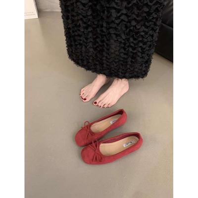 Pointure 35-43, chaussures pour femmes grande taille nœud brise douce du soir chaussures simples françaises pour femmes printemps et été nouvelles chaussures plates à bonnet