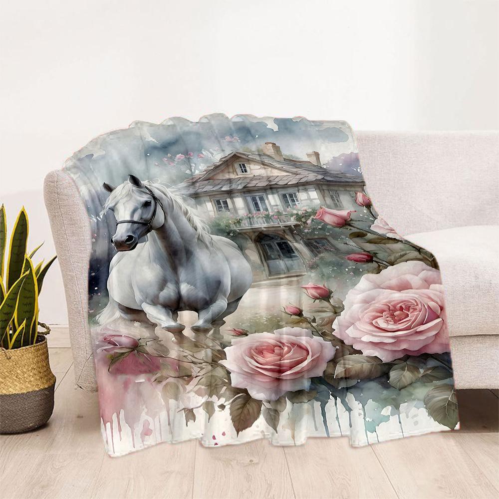 Horse Blanket Ultra-Soft Perfect for Seaside Bedding Chair for All Occasions Stylish Decor Gifts For Family Or Friends