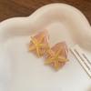 Oil Drip Copper Starfish Shell Earrings Shell Shape Star Dangle Earrings Starfish Ear Studs  Party