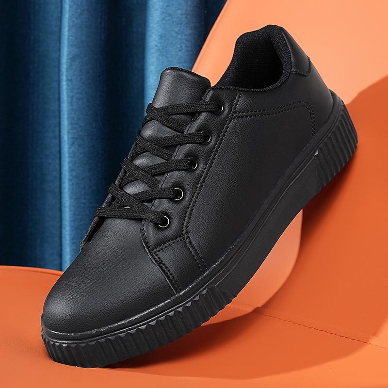  Sneakers White Black Men Shoes Comfortable Casual Skateboard Shoes Men Solid Leisure Sneakers Lightweight Walking Shoes