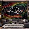 Wall Hanging Tapestry Custom NamePenrith Panthers Pattern Personalized Printed Fabric Wall Decor