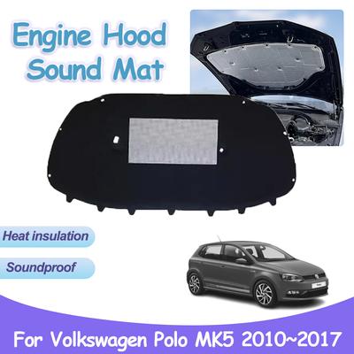 Motorhauben-Soundpad für Volkswagen VW Polo MK5 6R 6C 2010 ~ 2017 Vento Ameo Vivo Wärmedämmende Baumwolle Auto-Innenausstattung
