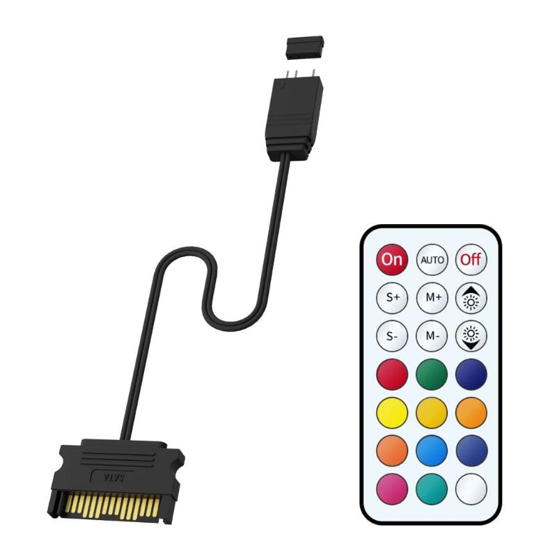 

Контроллер питания ARGB-подсветки 15-контактный с дистанционным управлением 5V 3-контактный для DIY-кастомизации компьютера