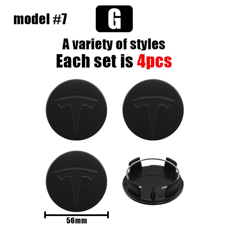 4Pcs Black Silver 56mm Car Wheel Center Caps Hub Cover For Tesla Model 3/Y/S/X Tesla Logo Hub Caps Wheel Hub Covers Accessories