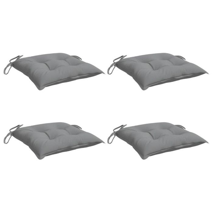 Coussins de chaise - vidaXL - 50x50x7 cm - Tissu Oxford - Imperméable - 4 pcs gris