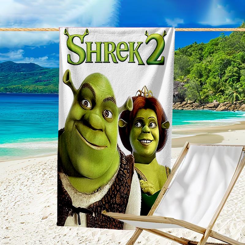 Ultra-weiches Strandtuch mit Shrek-Thema, ideal für Pool - Camping, Tauchen - Perfekter Reisebegleiter, Lebendiges Strandtuch.