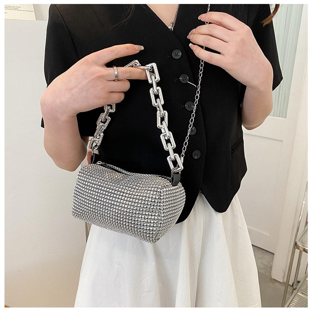 Trendy Spring Summer Women's Bag - Personalized Colorful Diamond Chain Shoulder Crossbody Bag