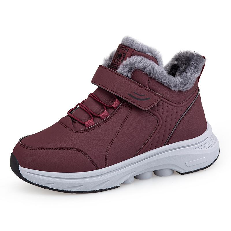 Fleece Cotton Shoes Winter High-top Fleece Thickened Large Cotton Northern Parents Walking Shoes Non-slip Mother Shoes