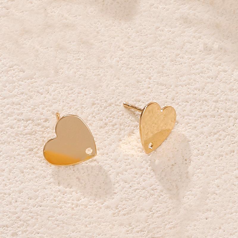 Irregular stud earrings head handmade DIY earrings accessories can be made 911 silver needle electroplating geometric accessories