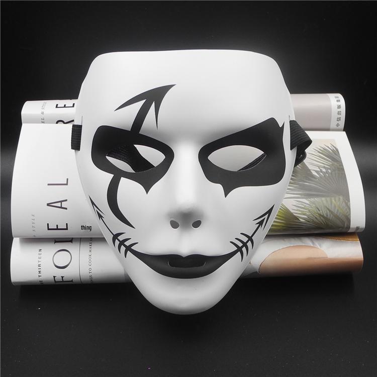 Hand-Painted Hip-Hop Masquerade Full-Face Mask for Street Dance - Unisex
