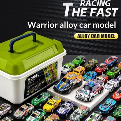 10/30/50Pcs Random Mini Alloy Car Model Diecast Cars Toys With Storage Box Christmas Gift For Kids Sliding Inertia Vehicle Toys
