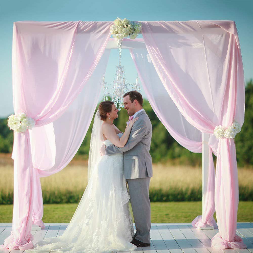 Lukery Drappeggio Per Arco Di Nozze In Chiffon E Tulle - 52x216 Pollici, Colore Giallastro, Perfetto Per Matrimoni E Cerimonie