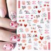 Nail Art Stickers Valentine's Day Romantic Balloon Love Rose English Adhesive Nail Stickers