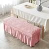 60*120CM 3D Seersucker Table Cloth With Skirt,Anti-Dust Removable Washable Stretch Table Cover For Living Room Dining Room