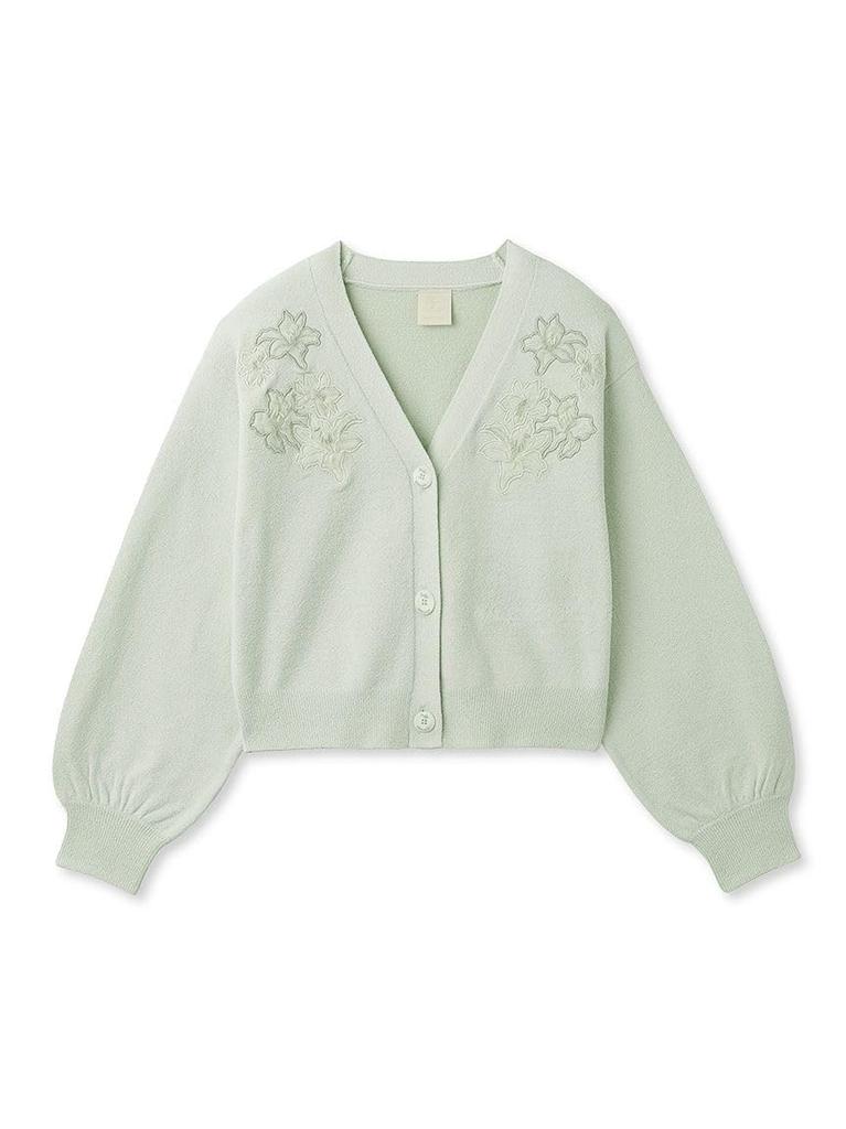 Gelato Pique Mucha Flower Embroidered Cardigan PWNT241097 Green Women's