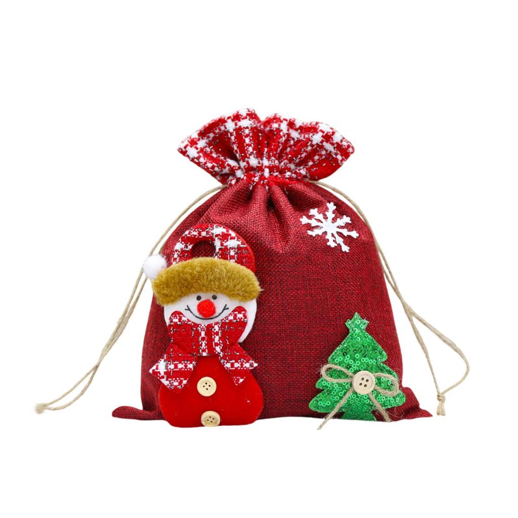 Christmas Drawstring Gift Bag Reusable for Parties Christmas Eve Goody