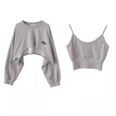 Frauen Einfarbig Oansatz Langarm Hoodie Sweatshirt Mode Damen Streetwear Slouch Pullover Jumper Tops