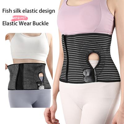 1Pc Unisex Ostomy Hernia Support Belt Black Stoma Support Wraps Abdominal Binder Brace for Men And Women
