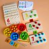 Kids Montessori Wooden  Hands Brain Training Clip Beads Chopsticks Beads  Early Educational Puzzle Board Math Game To