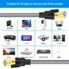 Category 8 Braided Flat Network Cable - CAT8, 40Gbps, 2000MHz, Shielded