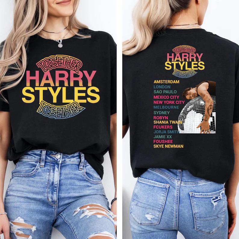 2026 Harry Styles Together Tour TShirt Unisex ONeck 100 Cotton Short Sleeve Y2k Oversized Tee Fans Gifts Concert Loose Tops