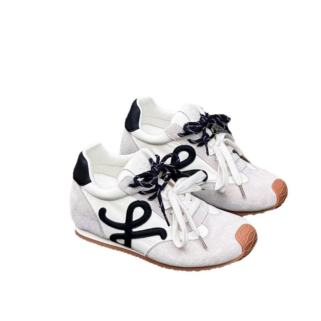 Su Yinyin's 7cm Version of the Same Style~ Inner Height Increase Small Crooked Head Mandarin Duck Shoelaces Couple Casual Shoes German Training Shoes 