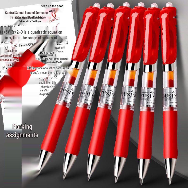 

Newcomer 0.01 Red Gel Correction Pen - Press-Type Bullet Tip for Teachers [Highlight, Correction, Revision]