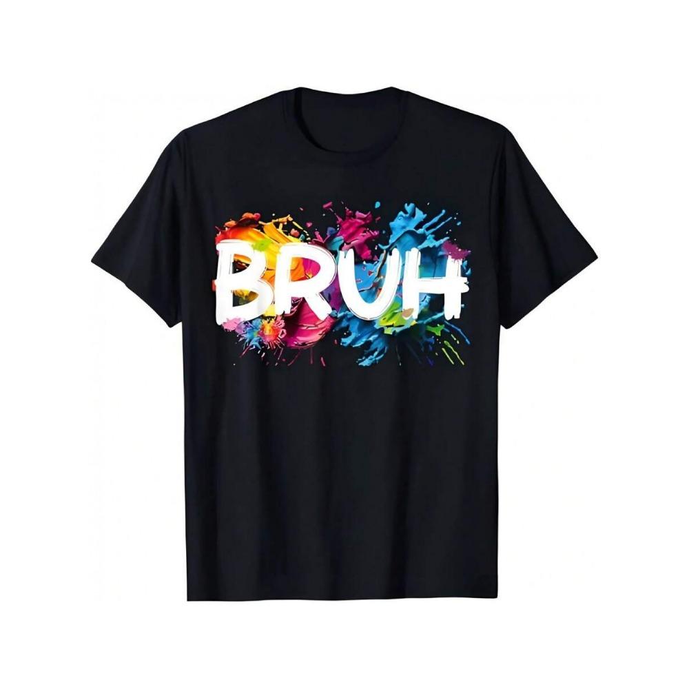 

The cute graffiti T-shirts for both men and women feature a pink and blue color contrast design S