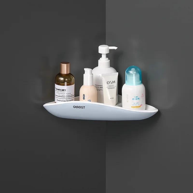 

Угловая полка для душа, настенные полки для ванной комнаты, пластиковый органайзер и место для хранения ванной комнаты, полка для хранения ванной комнаты синий