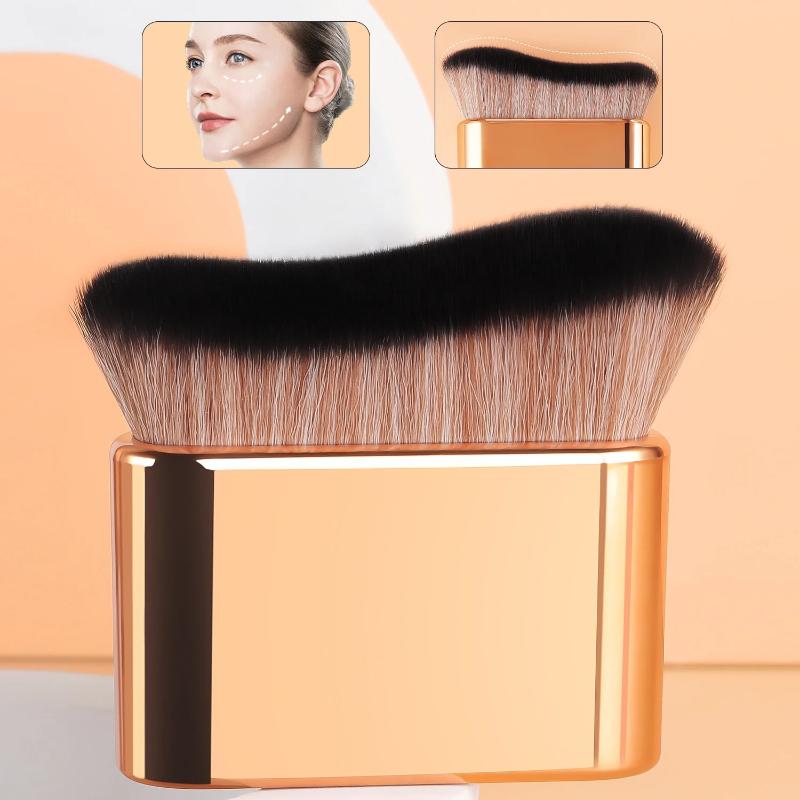 1 Stück Hand-Make-up-Pinsel, Foundation-Pinsel, Gebogener Pinsel, Weiche Borsten, Gleichmäßige Anwendung, Hochwertiger Make-up-Pinsel, Reise-F