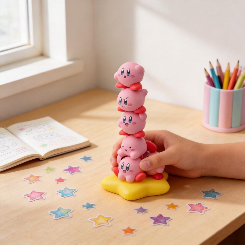 Kirby Stacking Toy Set With Plastic Figures For Kids And Collectors