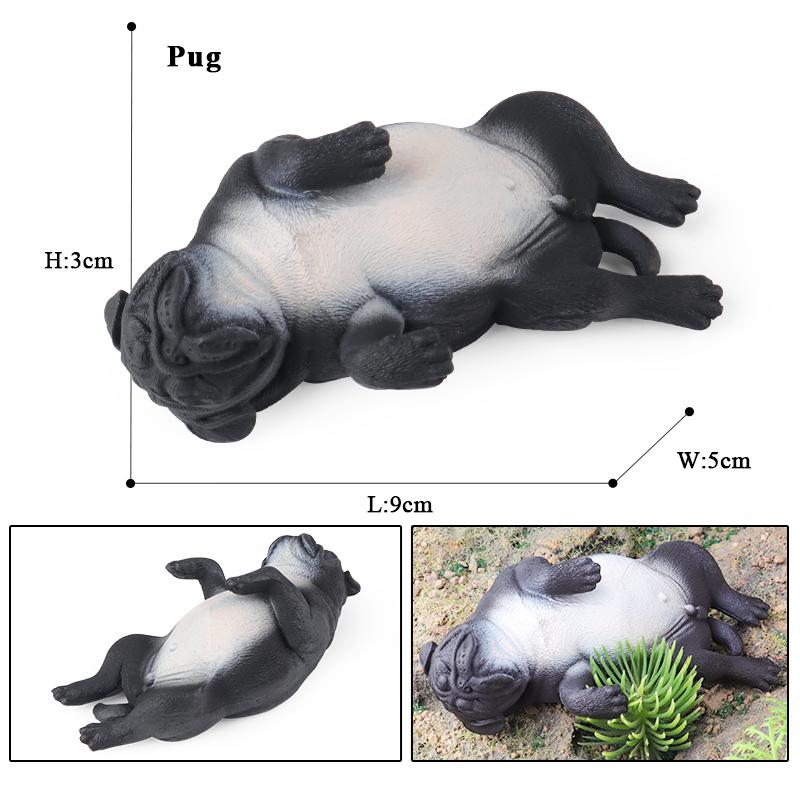 Oenux Dog Animals Model Husky Pug Pomeranian Rottweiler Chihuahua Action Figure Puppy Figurines PVC Cute Collection Toy Kid Gift