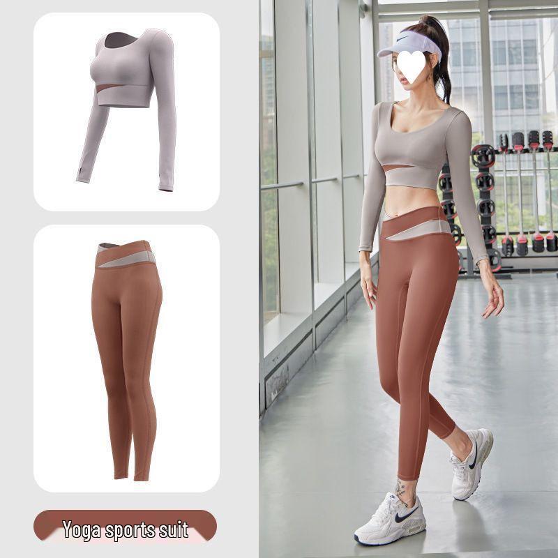 Completo da Yoga Donna Senza Cuciture – Asciugatura Rapida, Controllo Addominale, Pantaloni Lunghi per Corsa, Fitness Indoor e Danza