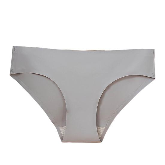 

Женские трусы со средней посадкой, эластичные, гладкие, с подъемом бедер, простые бесшовные трусики из ледяного шелка M серый