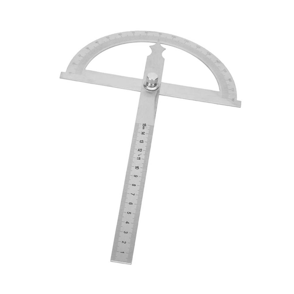 Nerezový úhloměr 0180 stupňů Goniometr Úhel hledáčku Měřidlo 15 cm Pravítko 150 * 200 mm