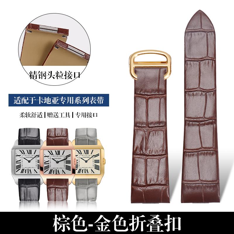 18mm 21mm Echtes Leder Uhrenarmband Für Cartier Santos W2007051 W2006951 Uhrenarmband Herren Damen Armband Armband Zubehör