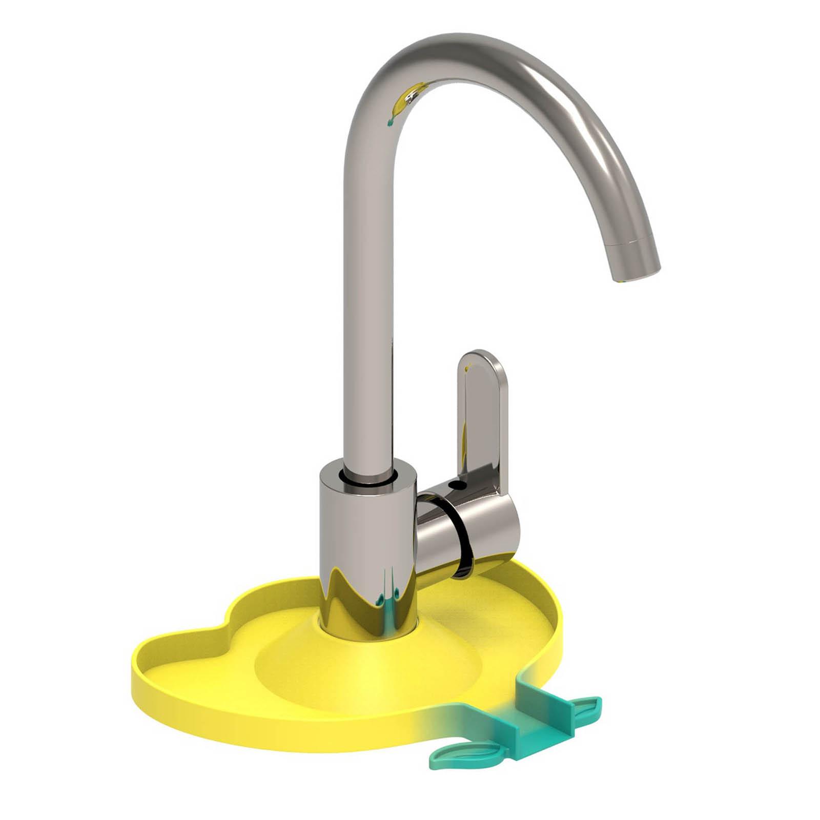 

Силиконовый брызгозащитный коврик для крана, защитный коврик для раковины, силиконовая ручка крана, поддон для сбора капель для кухни, ванной, прачечной желто-зеленый