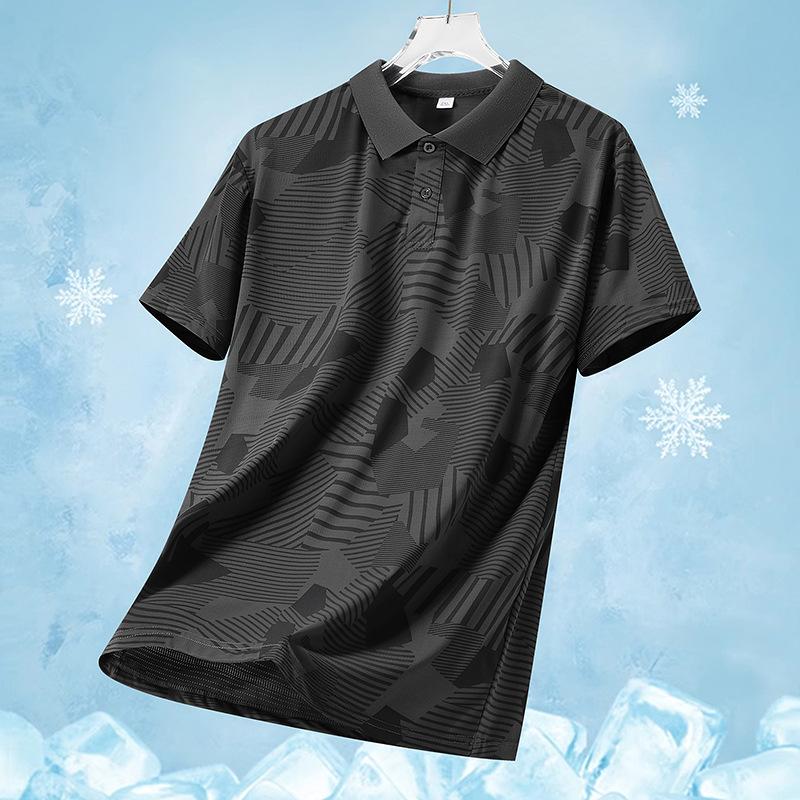 Ανδρικό T-shirt με Κοντό Μανίκι από Μετάξι Πάγου, Ανδρικό Λεπτό Αθλητικό T-shirt με Κοντό Μανίκι, Γρήγορου Στεγνώματος, Μισομάνικο