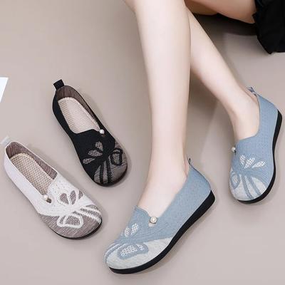 Women's Summer Casual Hundred Shoes One Stirrup Cloth Shoes Breathable Soft Bottom Comfortable Shoes