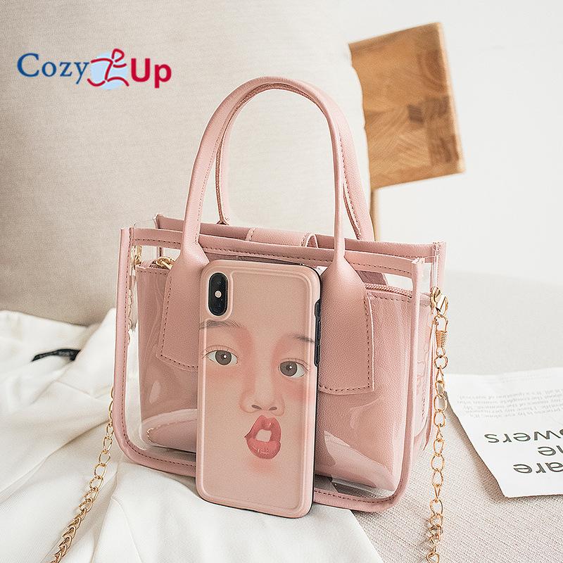Cozy Up Transparente Mão Bun Mãe Bolsa Verão Bolsa Feminina