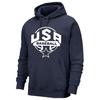 Hoodie - NPZ - USA Baseball - Navy Blue - Size XS To XXXL - 60% Cotton, 40% Polyester