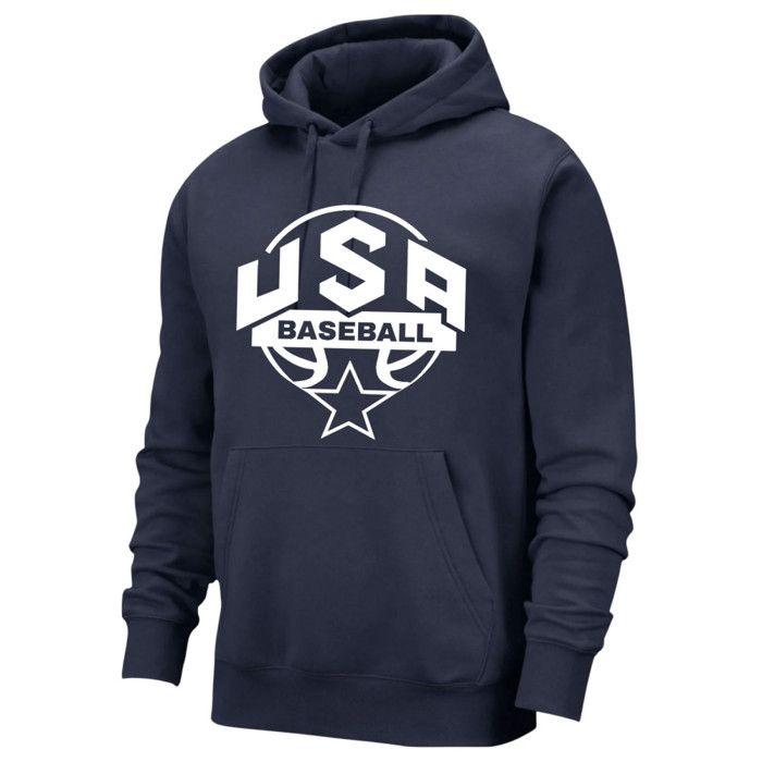 Sweat à Capuche - NPZ - USA Baseball - Bleu Marine - Taille XS à XXXL - 60% Coton, 40% Polyester