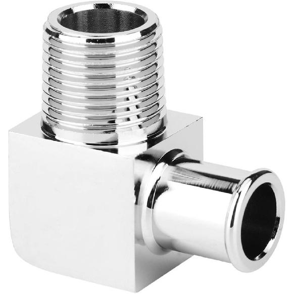 Heater Hose Connector, Heater Hose Fitting, Aluminum Alloy Heater Hose Fitting 90 Degree Connector 1/2in NPT to 5/8in Hose Barb