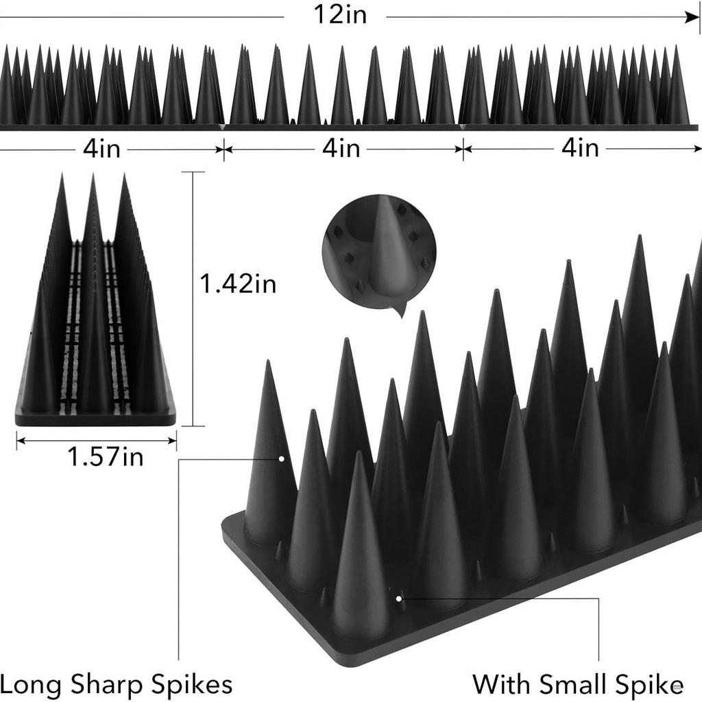 20 Pack Bird Spikes Pigeon Deterrent for Small Birds Raccoon Cats Defender  Outside to Keep Squirrel Away Plastic Fence Spike for Railing
