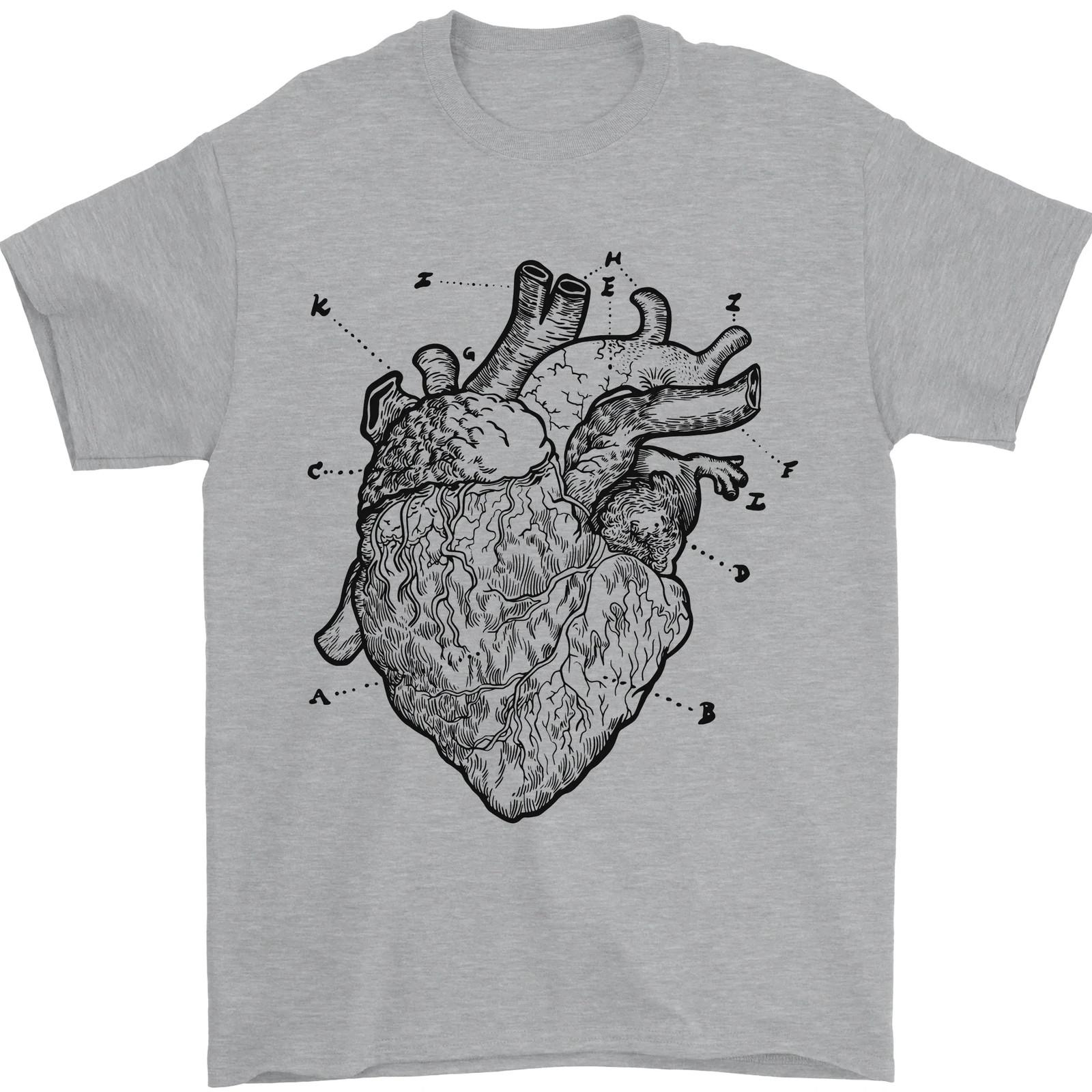 Heart Diagram Mens T-Shirt 100% Cotton S разноцветный